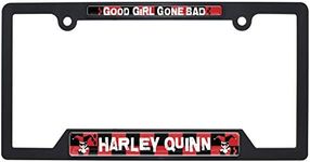 Harley Quinn Black Plastic Open License Plate Frame