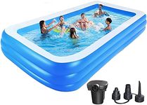 Kreative Marche Best Way Swimming Pool Inflatable Bath Tubs for Adults Spa Swimming Bath Tub with Pump 10 Feet Blue (with Electric Pump)