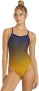 Sporti Molecule Thin Strap One Piece Swimsuit - Navy/Gold - 40