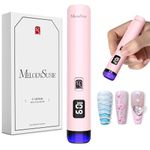 Melodysusie Handheld UV Light for Gel Nails, ART01R Cordless Gel X Nail Lamp Rechargeable with LCD Display, Eye-Protective Cover Flash Cure Nail Dryer for Rhinestone Glue Decoration DIY at Home, Pink