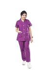 UNIFORM CRAFT Female Nurse Uniform | Hospital Staff, clinics, Home Health, Nurse Uniforms for Women made of Polyester-Cotton (M, Violet and Grey)