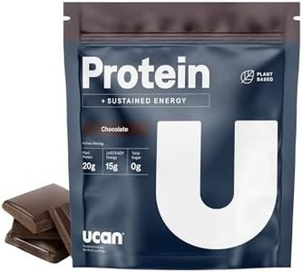 UCAN Energy + Plant Protein Powder - Vegan Plant Based Protein 20g Pea Protein with Amino Acids EAAs & BCCAs - Keto Protein Powder - No Added Sugar, Gluten-Free - Chocolate -12 Servings