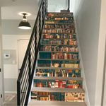 FLFK 3D Retro Bookcase Stair Riser 