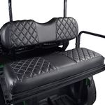 NOKINS Golf Cart RS Diamond Seat Cover for Regular Seat Cushion Aftermarket Back Seat Kit, No Staples Required,Golf Cart Vinyl Replacement Seat Cover Black Stitching