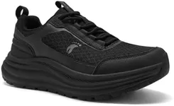 Women's Orthopedic Trail Sneakers: Fit Orthotic Plantar Fasciitis Diabetic Arch Support Arthritis Foot Pain Relief Walking Shoes, Comfy Outdoor Casual Standing Waterproof Running Shoes Black Size 9.5