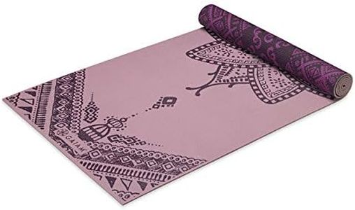 Gaiam Premium Print Reversible Extra Thick Non Slip Exercise & Fitness PVC Mat for All Types of Yoga, Pilates & Floor Exercises, Inner Peace Lotus, 5/6mm