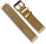 Gold Plated Stainless Steel Mesh Milanese Watch Strap Bracelet Buckle Shark (20mm)