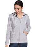 Van Heusen Athleisure Women's Cotton Hooded Neck Loose Hoodie (66601__Grey Melange_S_Grey Melange_Small)