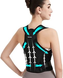 SHAPERKY Posture Corrector for Back Support: Shoulder Back Brace Posture Corrector - Adjustable Shoulder Straightener for Men and Women (Small)