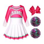 Aepotumn Addison Cheerleader Outfit Girls Zombies 3 World Book Day Cheerleader Costume Kids Dress with Poms Poms for 3-12 Years