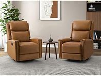 HULALA HOME Genuine Leather Swivel 