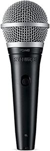 Shure SHR-PGA48XLR Cardioid Dynamic Vocal Microphone with XLR-XLR Cable, Metallic Black (PGA48-XLR)