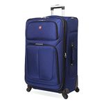 SwissGear Sion Softside Expandable Luggage, Blue, Checked-Large 29-Inch, Sion Softside Expandable Luggage