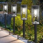 ALFIOT Solar Pathway Lights Outdoor,8 Pack Bright Solar Lights Outdoor,IP65 Waterproof Solar Garden Lights Solar Powered Landscape Lighting for Yard Patio Walkway Driveway Pathway (Cool White)