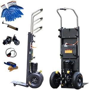 Powered Stair Climbing Hand Truck, Ergo Handle, Powered Stair Climbing Hand Trucks for Moving, Lightweight Aluminum Hand Trolley Cart Furniture Electric Stair Climber 400kg Capacity,42AH