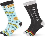 Hyp Friends Socks Mens and Womens Socks Featuring Friends TV Show | 2 Pack Casual Crew Socks – Black