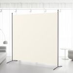 Kokorona 1 Panel Room Divider, 6FT Tall Freestanding Privacy Screen Wall Dividers, Portable Privacy Screen Room Divider for Room Separation, 71''W x 71''H, Beige