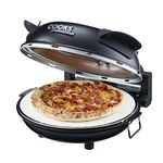 Cooks Professional Electric Pizza Oven | Pizza Oven with Stone Base & Glass Window | Countertop with 2 x Pizza Paddles | Portable Table Top Pizza Bread Maker | Black