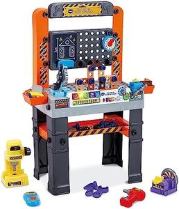 VTech - Mon Super Établi Interactif, Bricolage Enfant, Jeux Éducatifs, Jeu de Construction Autonome, 96 Pièces et Accessoires de Jeu, Cadeau Garçon et Fille de 3 Ans à 7 Ans - Contenu en Français