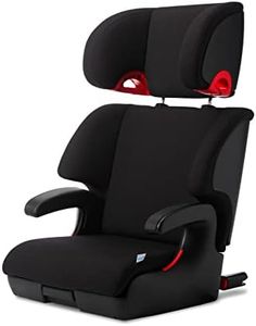 Clek Oobr High Back Booster Seat with Adjustable Headrest, Reclining Design, Latch System, and Retardant-Free Fabric, Railroad