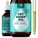 PetPal Organic Pet Hemp Oil for Dogs & Cats - 200,000 Canadian Grown, Natural Calming Aid, Stress and Separation Anxiety, Rich in Omega 3 6 9, Antioxidants, Mobility Support, Arthritis, Hip & and Joint Care. (2oz (60ml))