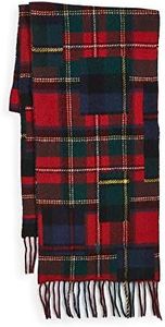 Polo Ralph Lauren Men's Patchwork Plaid Scarf, Red Plaid, One Size