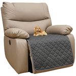 Eismodra Waterproof Recliner Chair Covers for Reclining Couch Slipcovers Seat Cushion,Anti-Slip Sofa Cover for Dogs Pets Furniture Protector Washable,Gray 23 x 35 inches (Only 1 Piece)