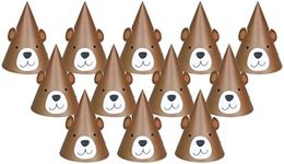 Merrilulu Mini-sized Bear Party Hats, 12 ct | Adventure Party Hats | Kids Party Hats Brown