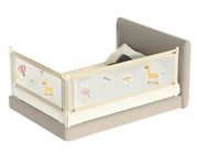 KidDough Bed Rail Guard for Kids Safety Bed Rail for Baby Safety (6.5ftX5ft, 2 Sides, Off-White)