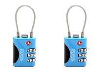 Skywalk Metal Set Of 2-TSA 3 digit combination lock With Cable For Luggage Bag International Number Password Travel Locks (Multicolored)