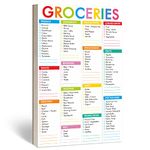 90 Sheets Fastcheck Grocery List Magnet Pad, 110 Printed Common Food for Fridge and Blank Grocery Shopping Spaces for Home. Size 6”x 9”