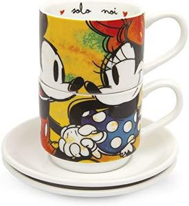 Egan PWM02I/V Set Tazze Caffe, Modello Sweet Love, Porcellana, Verde, 2 unità (Confezione da 1), 80ml