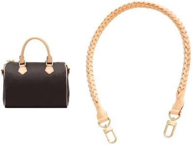 jiesinlov 27.5inches Vachetta Leather Shoulder Strap Replacement,Hand-Woven Bags Strap for Speedy 25 30 Handbags (Apricot)