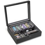 Kaviso Cache Display Valet Storage Drawer - EDC, Blade, Watch, and Jewelry Storage Drawer add-on, Microfiber Lining, Faux Leather, Stackable (Valet Storage Drawer)