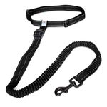 Pawtitas Running Dog Leash Hands Free a Reflective Running Leash with Adjustable Waist Leash for Running, Walking, Jogging, Training Your Dog | Hands-Free Dog Leash for Medium and Large Dogs - Black