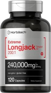 Horbach Extreme Longjack Tongkat Ali 120 Capsules | Male Performance Supplement Pills Extract for Libido, Energy, Stamina Non-GMO, Gluten Free by Horbaach