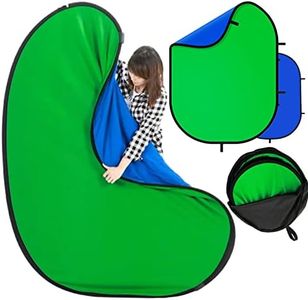 Blue Screen Green Screen Backdrop Double Sided Collapsible Green Screen with Carrying Bag,Portable Pop Up Green Screen Background for Streaming Webcam (Blue Green Screen, 39.4 * 59.1")