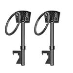 kwmobile Bottle Opener Key Keychain (Set of 2) - Keychains Shaped Like Keys to Open Beer Bottles, Soda Tops, Soft Drinks - Black