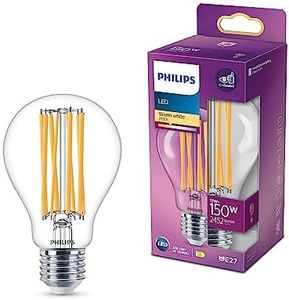Philips LED Lampadina a Filamento, Equivalente A 150W, Attacco E27, Luce Bianca Calda