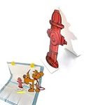 Mokernali 10 Dog Pee Pad Trainer, Fire Hydrant Shaped Pet Diaper Pads 18.5 x 10cm/7.3 x 3.9in, Paper Fire Hydrant Target Pet Diaper Pad Guide,for Puppy Training and House