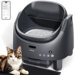 Self Cleaning Cat Litter Tray, FeelNeedy Open-Top Automatic Cat Litter Box with App Control, Odour-Free, Safety Sensors, with 1 Roll Liner