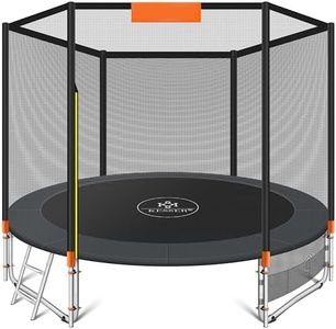 KESSER® Trampolin Outdoor Ø244/305/366/427cm Gartentrampolin Kinder Trampolin Komplettset + Sicherheitsnetz, Leiter & Familien Trampolin für Garten + Seitentasche & Montageset, belastbar bis 150kg