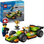 LEGO City Green Race Car Toy for 4 Plus Year Old Boys & Girls, Classic-Style Racing Vehicle Building Kit, with Photographer and Driver Minifigures, Gifts for Preschool Kids 60399