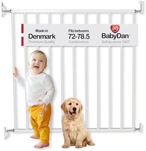 BabyDan Aarhus, 72-78.5 cm, Basic Stair Gate/Baby Gate/Safety Gate, Metal, White, Made in Denmark - (Pet Gate/Dog gate)