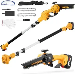 2-in-1 Cordless Pole Saw, Brushless Mini Chainsaw with Pole, 20V 4.0Ah Battery Powered Pole Saws for Tree Trimming, 8" Cutting Power Small Pole Saw, 18ft Reach Electric Saw for Trees With Pole