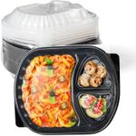 EARTHEATS Meal Prep Container, 30 Pack 30oz 3 Compartment Disposable To Go Containers with Lids - Reusable BPA Free Plastic To Go Boxes for Healthy Meal Prepping Takeout and Food Storage