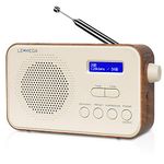 LEMEGA PR2 Portable DAB/DAB+ and FM Digital Radio,Personal Small DAB Radio, Alarm Clock,60 Preset Stations,Headphones-Out,Batteries or Mains Powered - Walnut