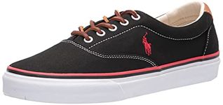 Polo Ralph Lauren Men's Keaton-Pony Sneaker, Black/RL 2000 RED PP, 10, Black/Rl 2000 Red Pp, 9 UK