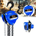 FITHOIST Hand Chain Hoist 2Ton | Chain Fall 4400LBS Capacity | Manual Chain Hoist 10FT | Chain Block Hoist with 2 Heavy Duty Hooks | Heavy Duty Pulley Hoist for Garages Warehouse Automotive Machinery