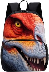 UIACOM Dinosaur Backpack for Boys Girls, Cool Realistic Dinosaur Face Backpack, Elementary School Backpack, 16 Inches, Dinosaur, One Size, Daypack Backpacks